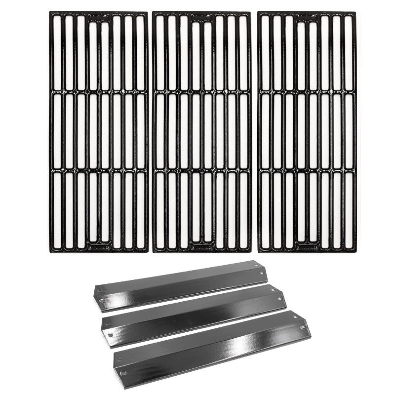 Hongso Grill Parts for Chargriller 5050, 5650, 3001, 3030, 5072, 3008, 4000, 5252, 5050 Grill Models, Porcelain Steel Heat Plate,Polish Porcelain cast Iron grates. - Image 1